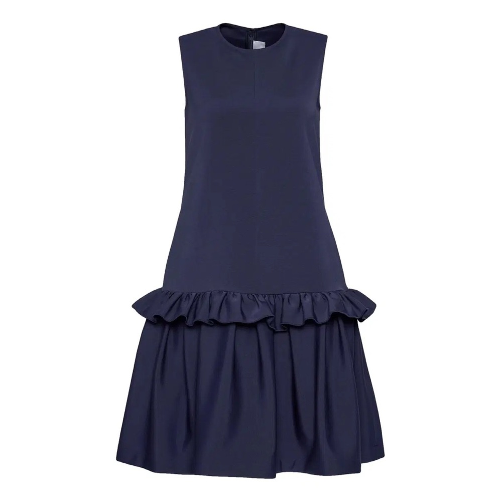 Victoria Beckham Navy Ruffle Mini Dress size 10 NWT